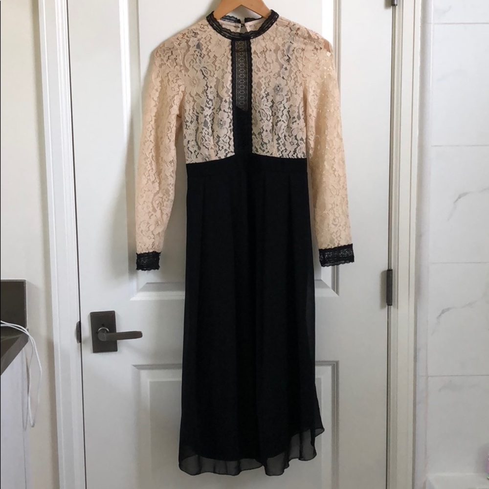 ASOS maternity lace black and beige dress size 4